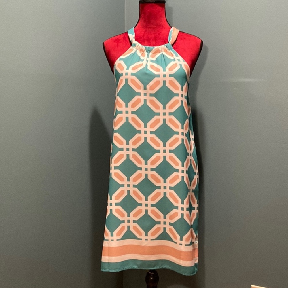 Jade Green and Tan Dress